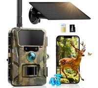 CEYOMUR 4G LTE Fototrappola Solare con SIM e TF 64GB, 2K Live View HD