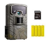 CEYOMUR Fototrappola con visione notturna a infrarossi, timer e design impermeabile IP66 con scheda SD da 32 GB e batterie per la caccia e l'osservazione della fauna selvatica