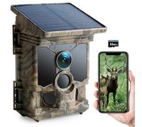 CEYOMUR Fototrappola Solare 68MP 4K 30fps, Wifi Bluetooth Fototrappola con Batteria Ricaricabile da 5200mAh Angolo di Rilevamento 120° HD Visione Notturna Impermeabile IP66
