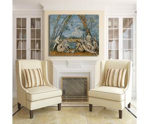 Cezanne bagnanti 1 quadro stampa tela dipinto con telaio arredo casa design