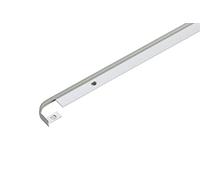 CEZAR Listello finale per piano di lavoro, in alluminio, scanalato, con fori, altezza: 28 mm, lunghezza: 0,62 m, colore: argento