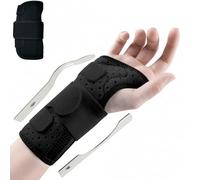 Cezlstesy Tutore Polso con 2 Piastre in Alluminio Staccabili, Traspirante Polsiera Regolabile, Supporto Polso, Tutore Polso Destro per Tunnel Carpale, Tendinite, Artrite, per Uso Giorno e Notte (S)