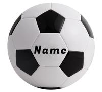 Cezool Pallone da calcio bianco con nome stampato e macchie nere, regalo personalizzato per Natale e compleanno