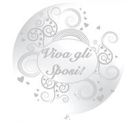 Cf. 10 Palloncino Gigante "Viva Gli Sposi" Cm 100 Bianco