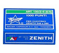 CF. 10 PUNTI ZENITH 130/Z6 TIPO 6/6 CAPACITA' 30 FOGLI SCATOLA DA 1000 PUNTI