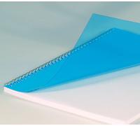 CF. 100 COPERTINE A4 TRASPARENTI COLORATE IN PVC 18/100 PER RILEGATURA