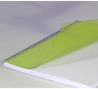 CF. 100 COPERTINE A4 TRASPARENTI COLORATE IN PVC 18/100 PER RILEGATURA
