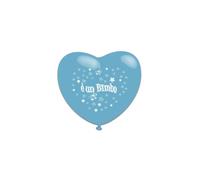 Cf. 100 Palloncini Stampati Scritta Nascita Lattice A Cuore Azzurro Bimbo