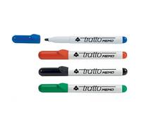 CF 12 MARCATORE TRATTO MEMO PER LAVAGNE CANCELLABILI 4 COLORI PUNTA 2,5 - 6,5 MM