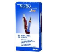 CF. 12 TRATTO PENNA A SFERA A SCATTO TRATTO3 PUNTA 0,7MM 3 COLORI DISP.