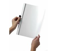 Durable 220902 Duraclip 60, Cartellina con Clip per Archiviare Documenti, Capacità 1 - 60 Fogli, Formato A4, Confezione da 25 Pezzi, Bianco