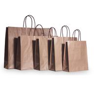 CF.25 SHOPPER CARTA AVANA CON MANICO IN CARTA RITORTO 5 MISURE SPED. GRATIS