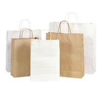 CF.25 SHOPPER CARTA BIANCO CON MANICO IN CARTA RITORTO 5 MISURE DISPONIBILI