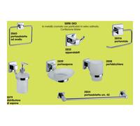 Set Bagno Serie Geo Cromo Lucido Vetro Satinato 7 Pz