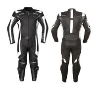 CF Armours Motorcycle Motorbike Racing Two 2 pcs Leather Suit Black 50