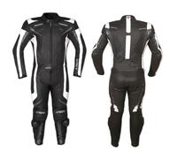 CF Armours Motorcycle Motorbike Racing Two 2 pcs Leather Suit Black 56
