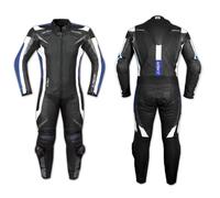 CF Armours Motorcycle Motorbike Racing Two 2 pcs Leather Suit Blue 48