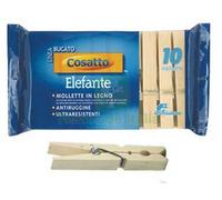 CF MOLLETTE ELEFANTE IN LEGNO NATURALE MOLLA ANTIRUGGINE CM.10 PZ.10: