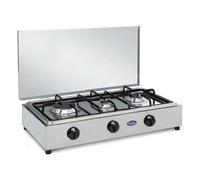 CF Parker Fornello a gas Metano 3 Fuochi in Acciaio Inox con Coperchio - 300 ACCGMGP