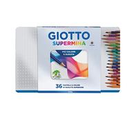 Supermina pastelli colorati - lunghezza 18cm D 7,6mm e mina D3,8mm - Giotto - Astuccio in metallo 36 pastelli colorati