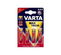 Varta 4706101404 Longlife Max Power (Max Tech) Batteria Alcalina, Ministilo AA LR03, Confezione da 4 Pile - Il design può variare