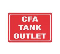 Cfa Tank Outlet Cartello di Sicurezza, Segnale Esterno, 30,5 x 20,3 cm, Cartello Per Casa, Business, Avviso Viale