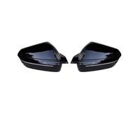 CFCKHPTHAZ 2 Pezzi Copri Specchietto Retrovisore Auto, Copertura Decorativa A Forma Corno Mucca per IX I20 2021 2022 2023 2024 Motivo in Fibra Carbonio (Black)