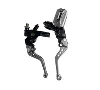 CFCKHPTHAZ CNC One Pair 7/8" 22mm Leva Cilindro Freno Principale Moto Cavo Frizione Serbatoio Per Scooter Sport Dirt Bike(Titanium A)
