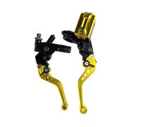 CFCKHPTHAZ CNC One Pair 7/8" 22mm Leva Cilindro Freno Principale Moto Cavo Frizione Serbatoio Per Scooter Sport Dirt Bike(Gold A)