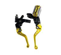 CFCKHPTHAZ CNC One Pair 7/8" 22mm Leva Cilindro Freno Principale Moto Cavo Frizione Serbatoio Per Scooter Sport Dirt Bike(Gold C)