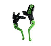 CFCKHPTHAZ CNC One Pair 7/8" 22mm Leva Cilindro Freno Principale Moto Cavo Frizione Serbatoio Per Scooter Sport Dirt Bike(Green B)