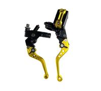 CFCKHPTHAZ CNC One Pair 7/8" 22mm Leva Cilindro Freno Principale Moto Cavo Frizione Serbatoio Per Scooter Sport Dirt Bike(Gold B)