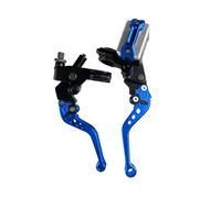 CFCKHPTHAZ CNC One Pair 7/8" 22mm Leva Cilindro Freno Principale Moto Cavo Frizione Serbatoio Per Scooter Sport Dirt Bike(Blue A)