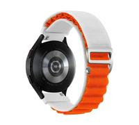 CFCMZTZPED Cinturino in nylon for Samsung Galaxy Watch7 6 5 4 40mm 44mm Classic/Active/Gear S3 Frontier 18 20 22mm Sport Loop Strap for Amazfit GTS 3 4(02White Orange,22mm)