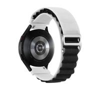 CFCMZTZPED Cinturino in nylon for Samsung Galaxy Watch7 6 5 4 40mm 44mm Classic/Active/Gear S3 Frontier 18 20 22mm Sport Loop Strap for Amazfit GTS 3 4(02Black White,22mm)