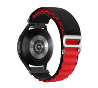 CFCMZTZPED Cinturino in nylon for Samsung Galaxy Watch7 6 5 4 40mm 44mm Classic/Active/Gear S3 Frontier 18 20 22mm Sport Loop Strap for Amazfit GTS 3 4(02Black Red,22mm)