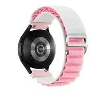 CFCMZTZPED Cinturino in nylon for Samsung Galaxy Watch7 6 5 4 40mm 44mm Classic/Active/Gear S3 Frontier 18 20 22mm Sport Loop Strap for Amazfit GTS 3 4(02White Pink,22mm)