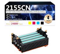 CFDFDA 2155CN Cartuccia Toner Compatibile con Chip per Dell 1320c 2135cn 2150cdn 2150cn 2155cdn 2155cn Stampanti, Alta Resa 24000 Pagine, Stampa Nitida,BCMY-1 set