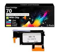 CFDFDA 70 Cartuccia di Inchiostro con Testina di Stampa Alta per C9404A C9405A C9406A C9407A, Sostituzione Compatibile per HP Designjet Z2100 Z5200 Z3200 Z3100 Stampante (con Chip),C9407A