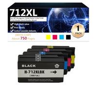 CFDFDA 712XL Cartucce D'inchiostro Compatibili Sostituzione per HP DesignJet T650 T630 T250 T230 T210 Studio Steel Studio Wood Stampante, Alta capacità,1 Set