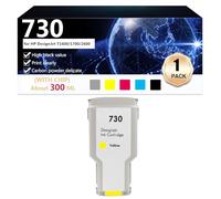 CFDFDA Cartucce D'inchiostro 730 Compatibili per HP DesignJet T1600 T2600 T1700 Stampanti, Installazione Semplice,Y