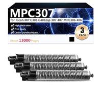 CFDFDA MPC307 Cartuccia Toner Compatibile per Ricoh MP C306 C406zsp 307 407 MPC306 406 Stampanti, Alta Resa 13000 Pagine, Stampa Nitida,Black-3 pack