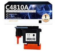 CFDFDA per Sostituzione Testina di Stampa per HP 11 (con Chip) C4810A C4811A C4812A C4813A per HP Designiet 100 100LUS 500 500PLUS 510 800 800PS Stampante, Stampa Fluida,Black
