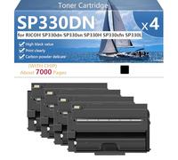 CFDFDA SP330DN Cartuccia Toner di Ricambio Compatibile per RICOH SP330dn SP330sn SP330H SP330sfn SP330L Stampanti, Resa Elevata 7000 Pagine, Facile da Installare,Black-4 pack