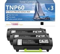 CFDFDA TNP60 Cartuccia Toner per Konica Minolta bizhub 3622 Stampanti, per Scuole, Ospedali e Banche, 15000 Pagine,Black-3 pack
