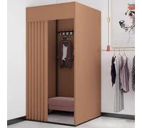 CFDZCP camerino portatile Camerino Mobile Temporaneo, Camerino For Negozio Di Abbigliamento, Espositore Semplice Pieghevole, Tenda Divisoria For La Privacy, Gancio Incorporato(Brown,L85xW100xH200CM)