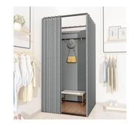 CFDZCP camerino portatile Camerino Quadrato Indipendente, Camerino Mobile For Negozio Di Abbigliamento, Divisorio For La Privacy Con Asta Appendiabiti, Ampio Spazio(Dark Gray,85x85x200cm)