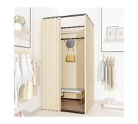 CFDZCP camerino portatile Camerino Quadrato Indipendente, Camerino Mobile For Negozio Di Abbigliamento, Divisorio For La Privacy Con Asta Appendiabiti, Ampio Spazio(Beige,100x100x200cm)