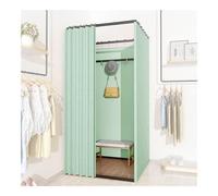 CFDZCP camerino portatile Camerino Quadrato Indipendente, Camerino Mobile For Negozio Di Abbigliamento, Divisorio For La Privacy Con Asta Appendiabiti, Ampio Spazio(Green 2,100x100x200cm)