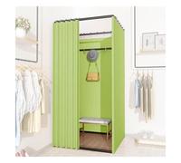CFDZCP camerino portatile Camerino Quadrato Indipendente, Camerino Mobile For Negozio Di Abbigliamento, Divisorio For La Privacy Con Asta Appendiabiti, Ampio Spazio(Green 1,100x100x200cm)